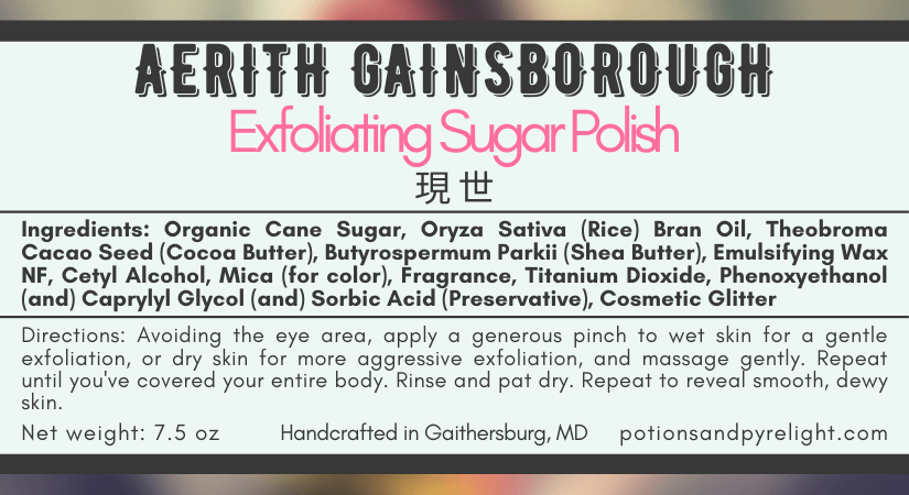Aerith Gainsborough Exfoliating Sugar Polish - Potions & Pyrelight