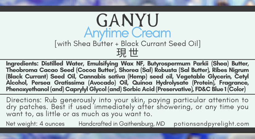 Ganyu Anytime Cream (Limited Release) for Winter Hands & Body - Potions & Pyrelight