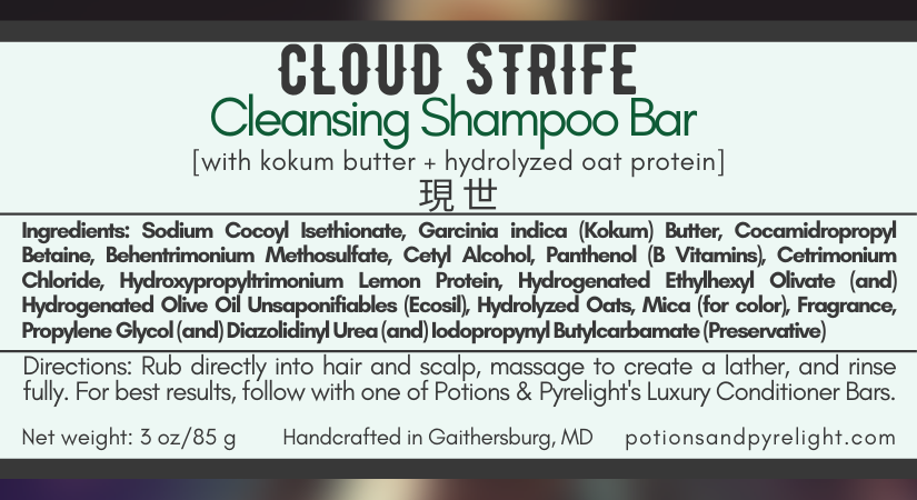 Final Fantasy VII - Cloud Strife Cleansing Shampoo Bar - Potions & Pyrelight