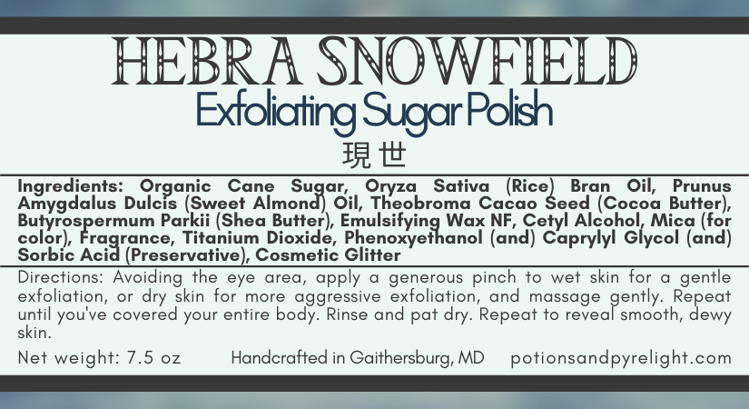 The Legend of Zelda - Hebra Snowfield Exfoliating Sugar Polish (Winter Limited Release) - Potions & Pyrelight