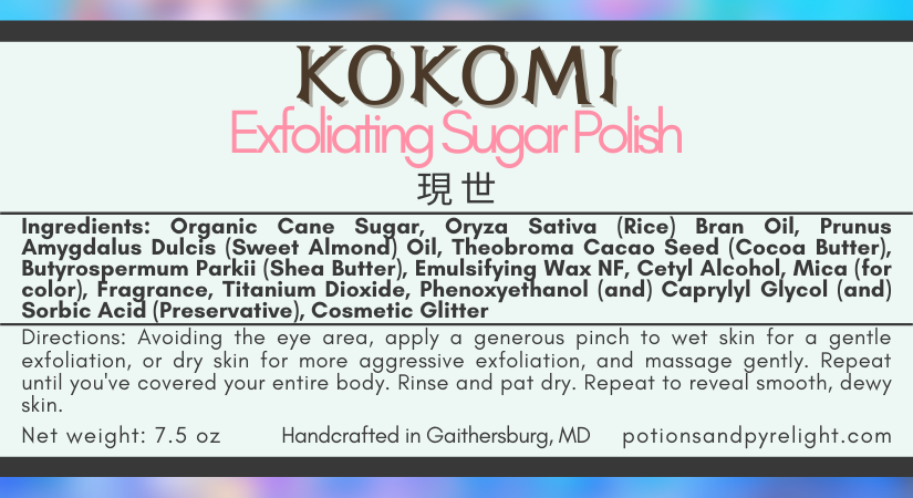 Genshin Impact - Sangonomiya Kokomi Exfoliating Sugar Scrub (Limited Release) - Potions & Pyrelight
