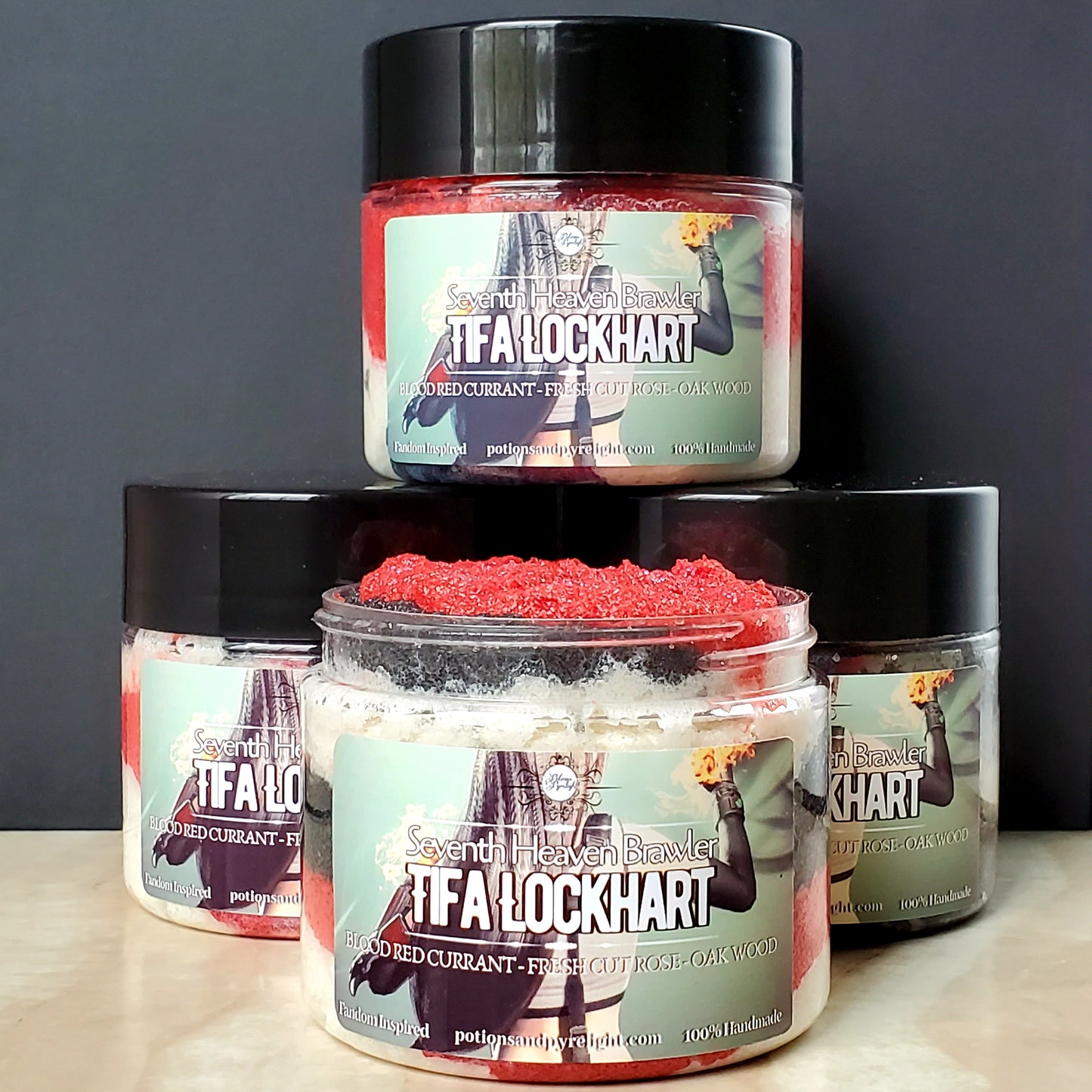 Tifa Lockhart Exfoliating Sugar Polish - Potions & Pyrelight