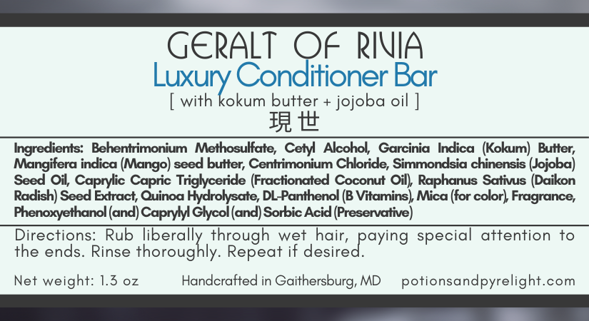 Geralt Luxury Conditioner Bar - Potions & Pyrelight