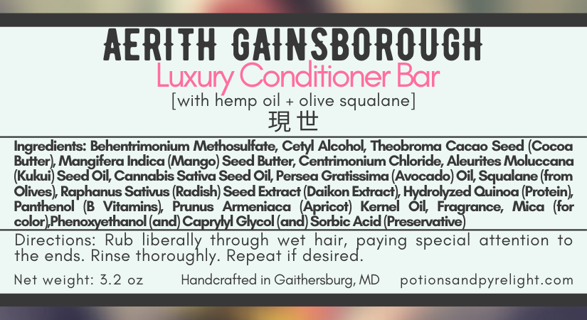 Aerith Gainsborough Luxury Conditioner Bar - Potions & Pyrelight