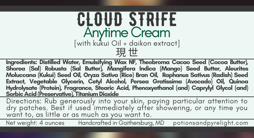 Cloud Strife Anytime Cream - Potions & Pyrelight