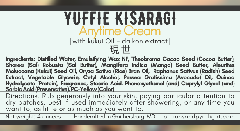 Yuffie Kisaragi Anytime Cream - Potions & Pyrelight