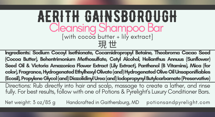 Final Fantasy VII - Aerith Gainsborough Cleansing Shampoo Bar - Potions & Pyrelight