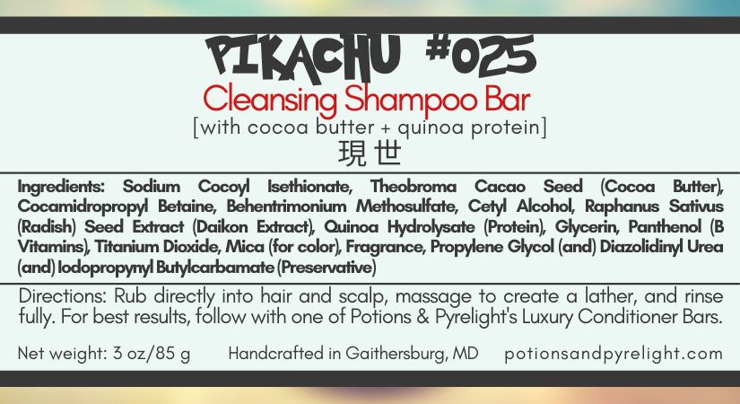 Pokemon - #025 Pikachu Cleansing Shampoo Bar - Potions & Pyrelight