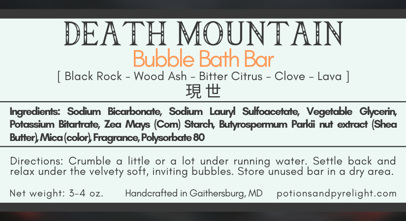 Legend of Zelda - Death Mountain Bubble Bath Bar - Potions & Pyrelight