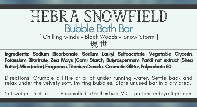 Legend of Zelda - Hebra Snowfield Bubble Bath Bar - Potions & Pyrelight