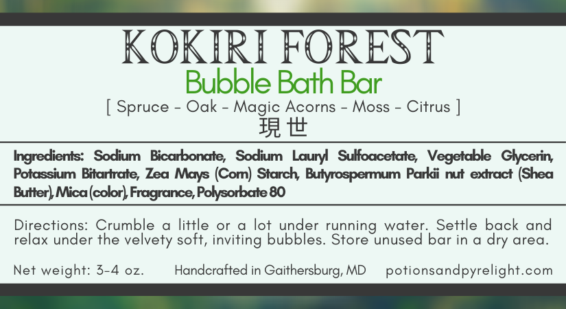 Legend of Zelda - Kokiri Forest Bubble Bath Bar - Potions & Pyrelight