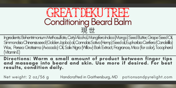 Conditioning Beard Balm - The Legend of Zelda - Great Deku Tree - Potions & Pyrelight