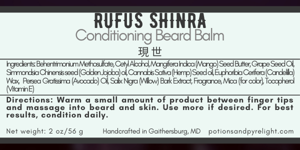 Conditioning Beard Balm - Final Fantasy VII - Rufus Shinra - Potions & Pyrelight